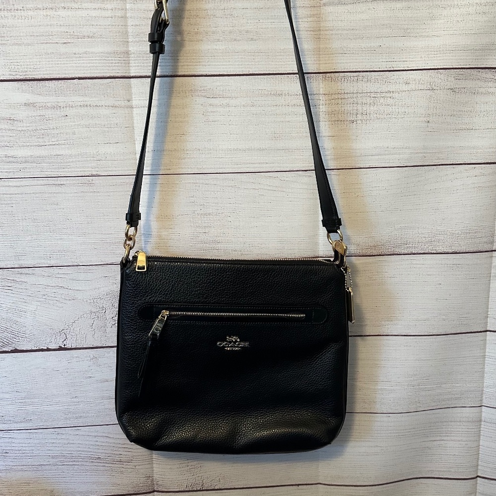 Coach Brand Black Leather Handbag Purse Pocketbook - New Without Tags